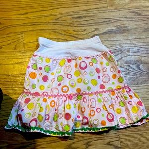 Lavender Alley girl’s (5/6) skirt polka dot with green trim
